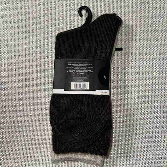 FRYE Cashmere Wool Blend Brown Ivory Soft Boot Socks 2 pk - Picture 3 of 8